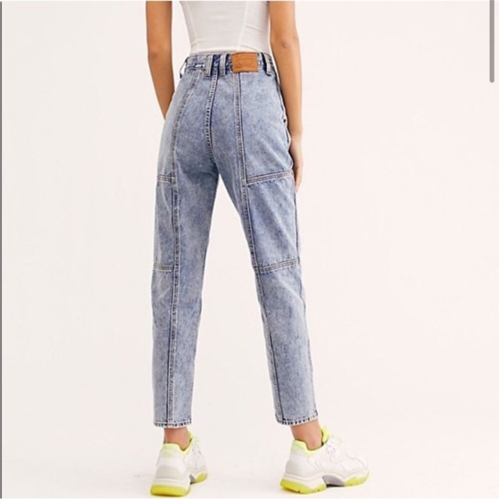 Levis premium utility mom jean cotton tapered acid wash 28 ankle